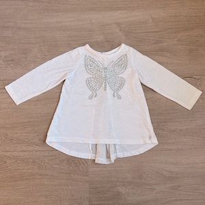 Heidi Klum Truly Scrumptious Babygirl White Butterfly Top Size 12 Months